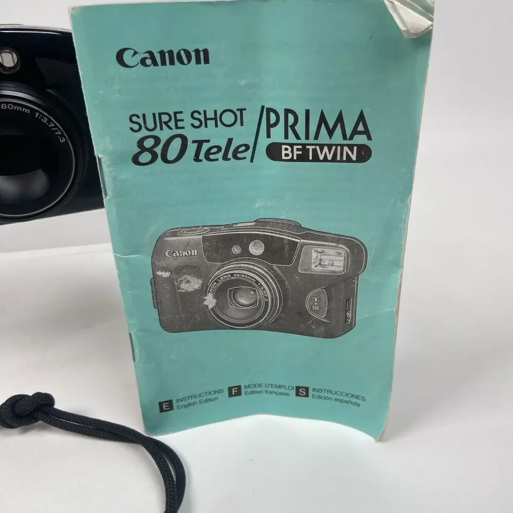 Canon Sure Shot 80 Tele Date 35mm Film Camera w/ Manual / New Battery - Tested
